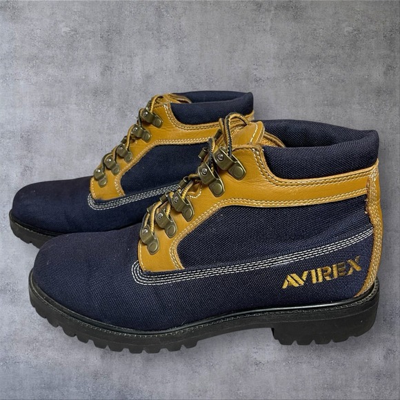 Vintage Avirex Lace Up Chukka Boots Mens‎ 8 Y2K Grunge Hip Hop Leather Canvas